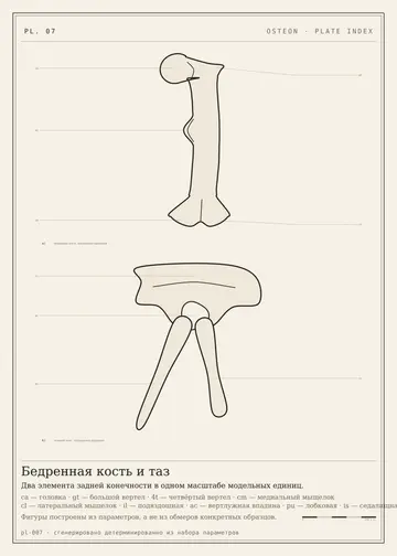 Плита 07: Бедренная кость и таз