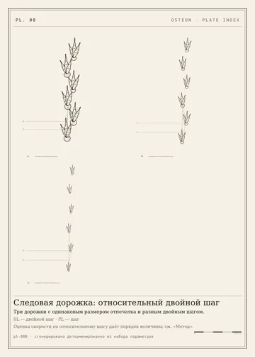 Плита 08: Следовая дорожка: относительный двойной шаг
